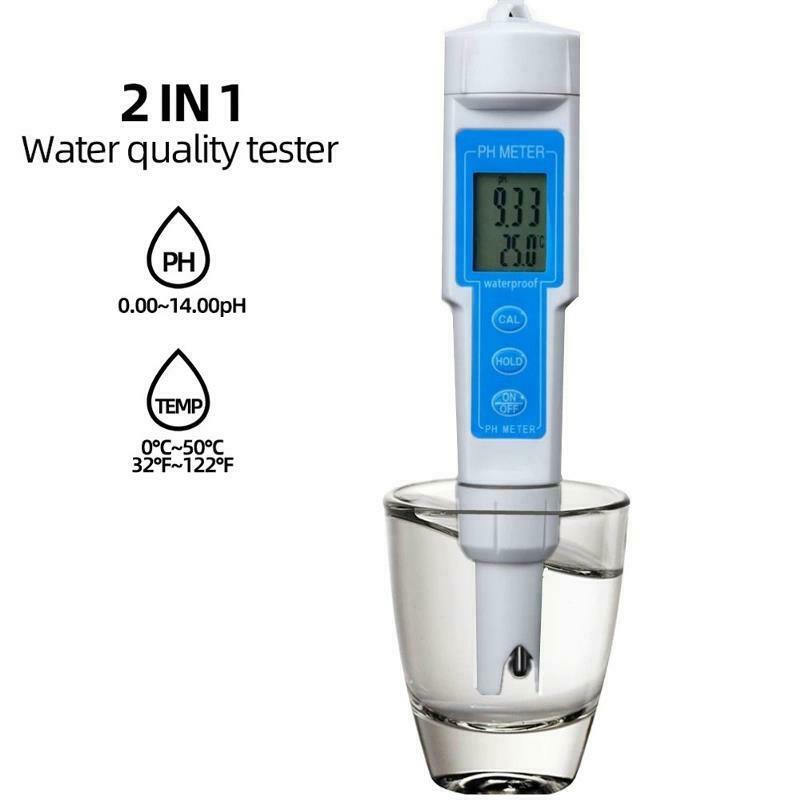 5pcs Ph Tester Device Water Quality Meter Auto Correction Acidity Analyzer Tools