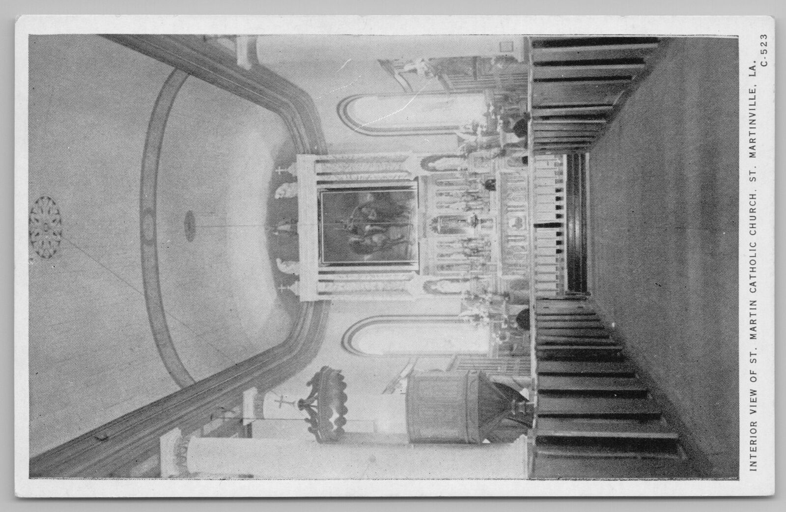 St Martinville La~interior View Of St Martin Catholic Church~vintage Postcard
