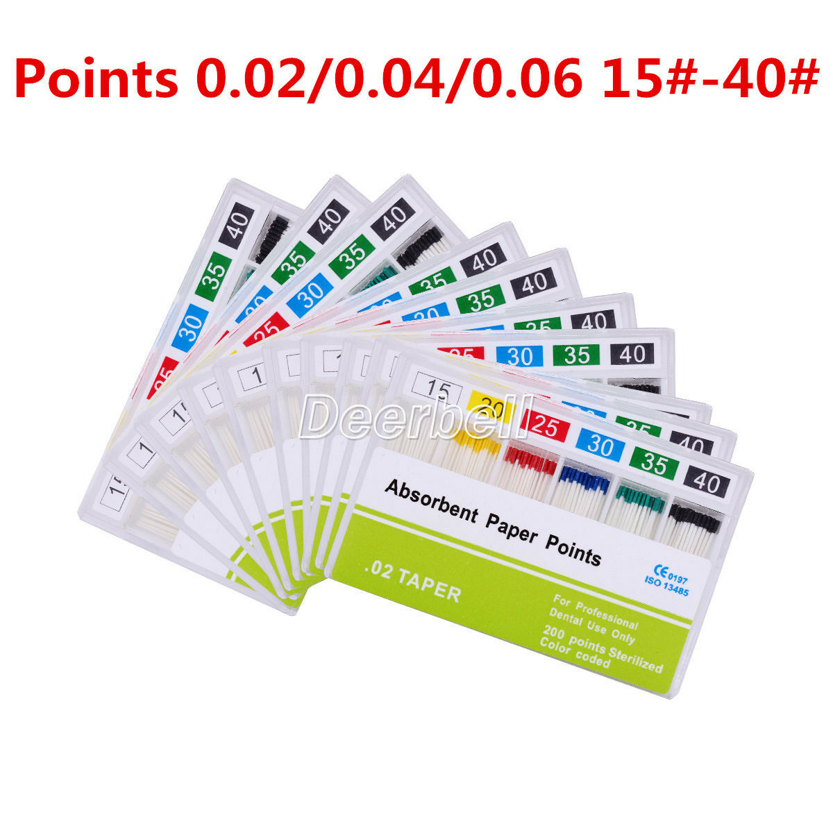 Dental Absorbent Paper Points 0.02/0.04/0.06 15#-40# For Endo Use