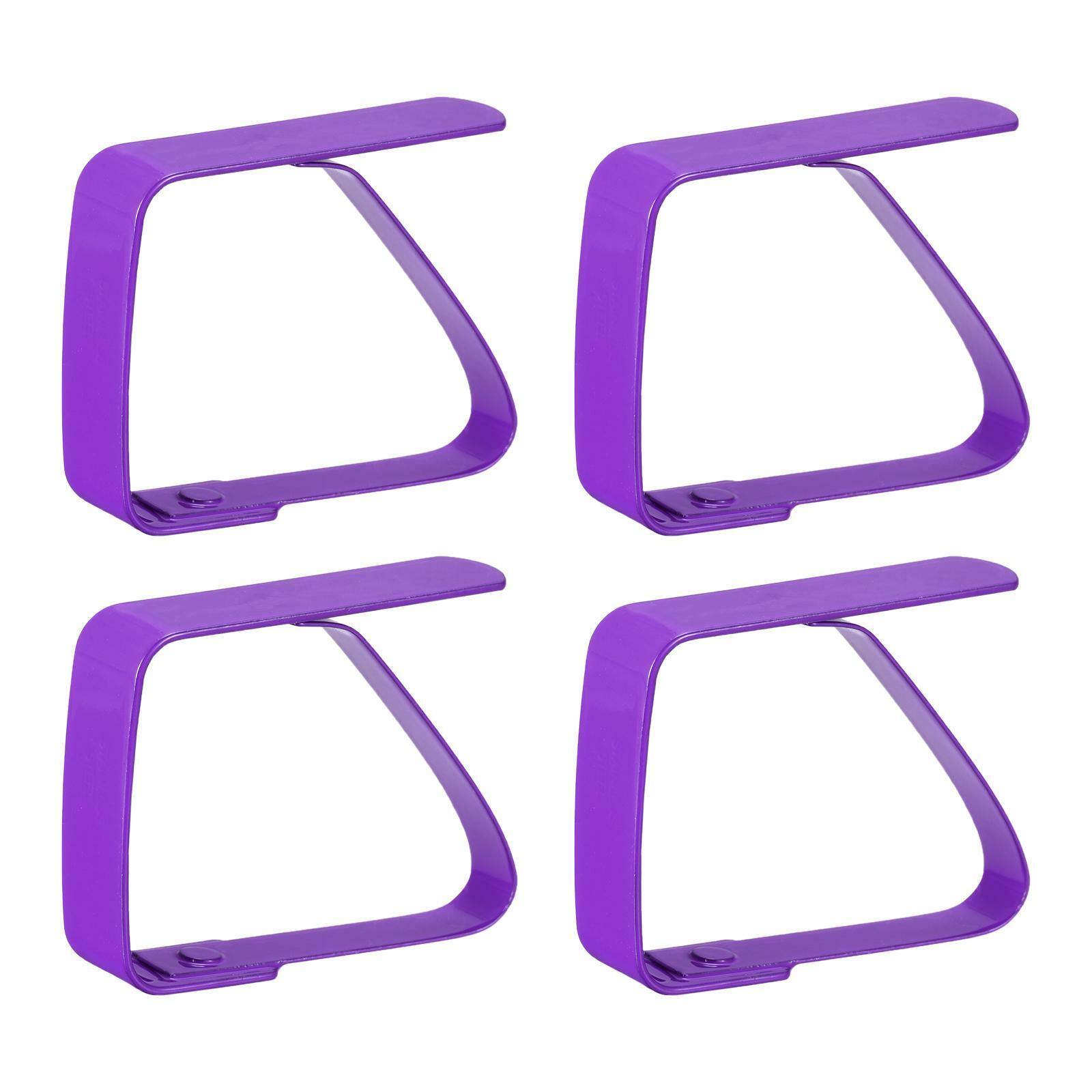 Tablecloth Clips 50mm X 40mm 420 Stainless Steel Table Cloth Holder Purple 12pcs