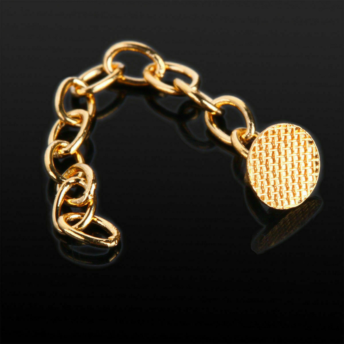 2 Pcs/pack Gold Dental Orthodontic Round Mesh Base Lingual Button Traction Chain