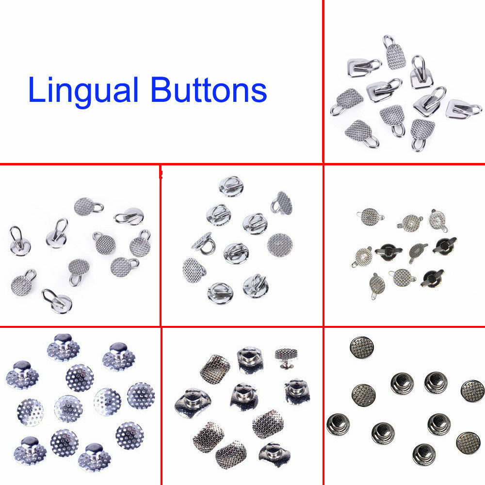 Dental Lingual Buttons Bondable Hook Round/elliptical Mesh Base/perforated/cleat