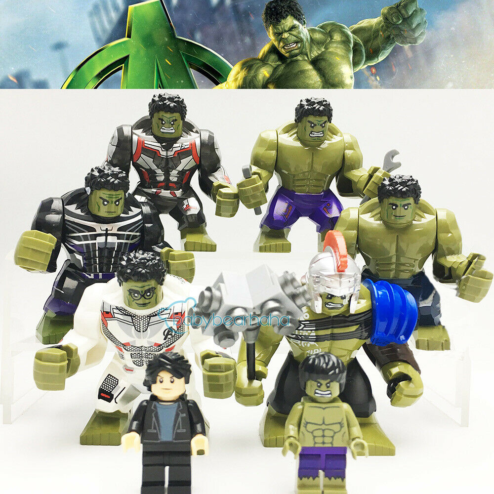 8pcs Hulk Super Heroes Set Marvel Avangers Building Big Size Custom Figures Toys