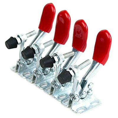 4 Pcs Toggle Clamp Gh-201a Red Horizontal Quick Release Clip Hand Tool Tackle