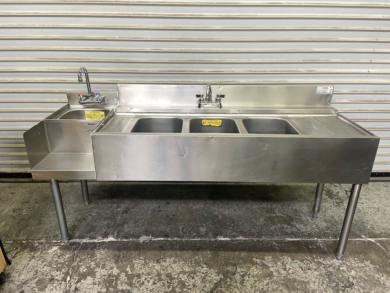 65x22 Bar Sink & Blending Station Dump Sink 3 Compartment Krowne 23-53c #6406