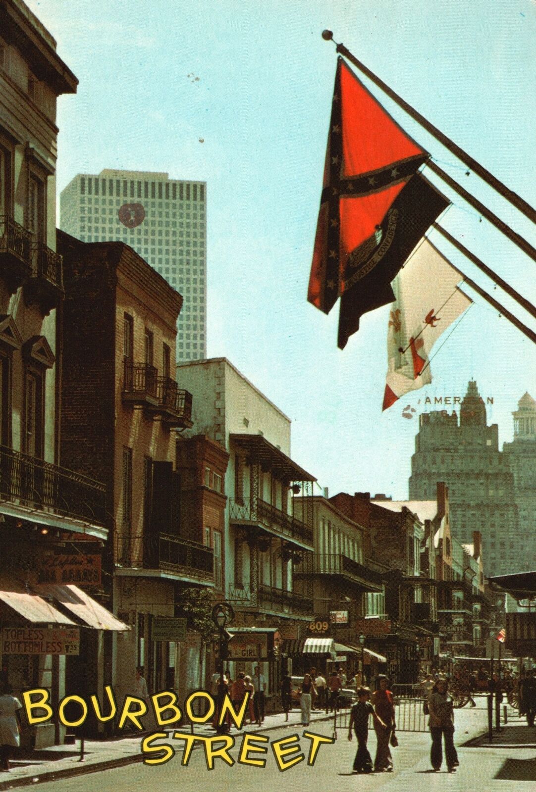 Vintage Postcard 1977 Bourbon Street New Orleans Louisiana La