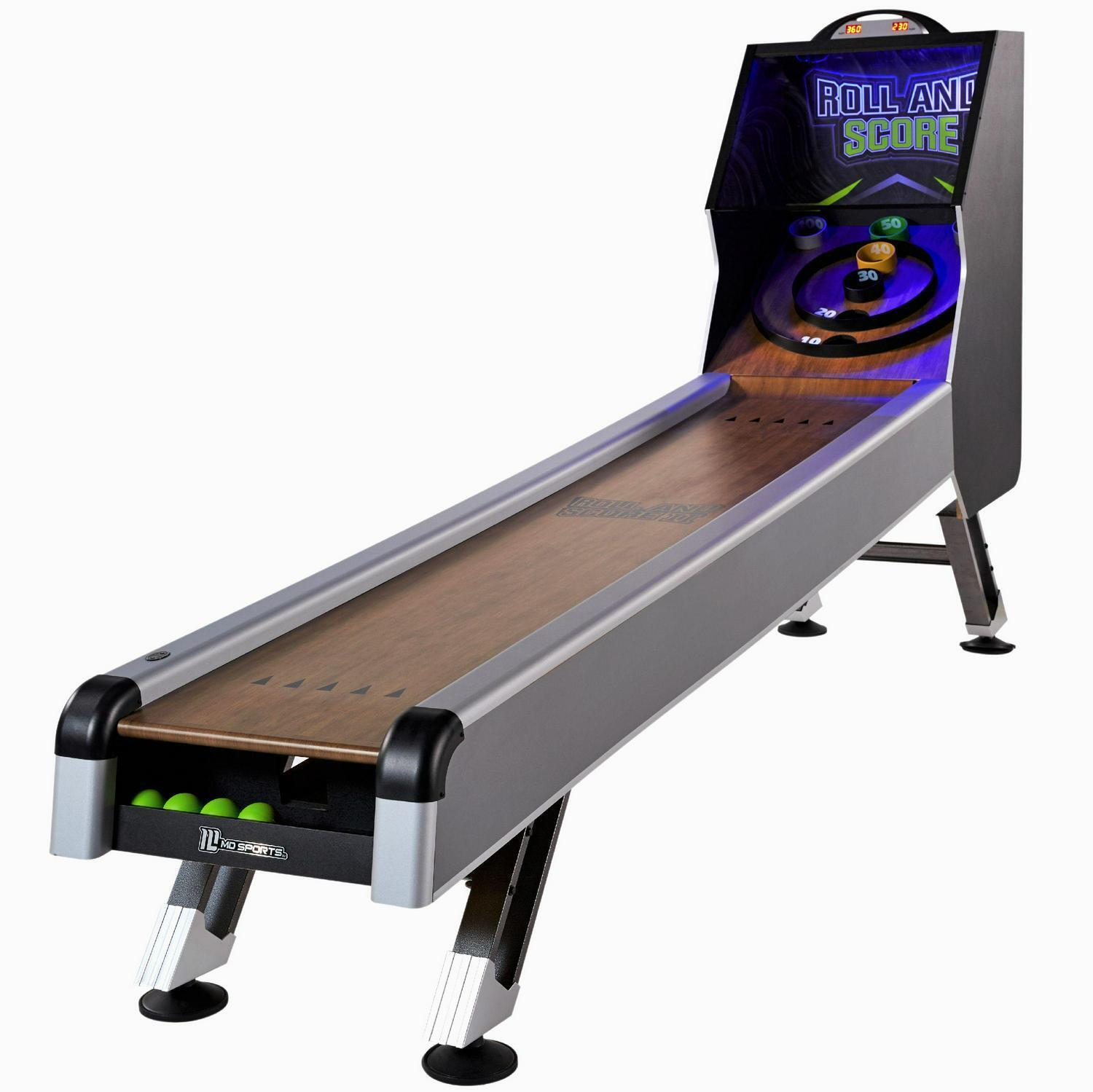 10' Roll And Score Table With Steel Legs, Led Scorer, Arcade Sound Effects