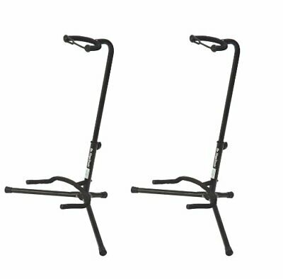2 X On-stage Xcg-4 Classic Single Guitar Stand Black Finish + Safety Strap