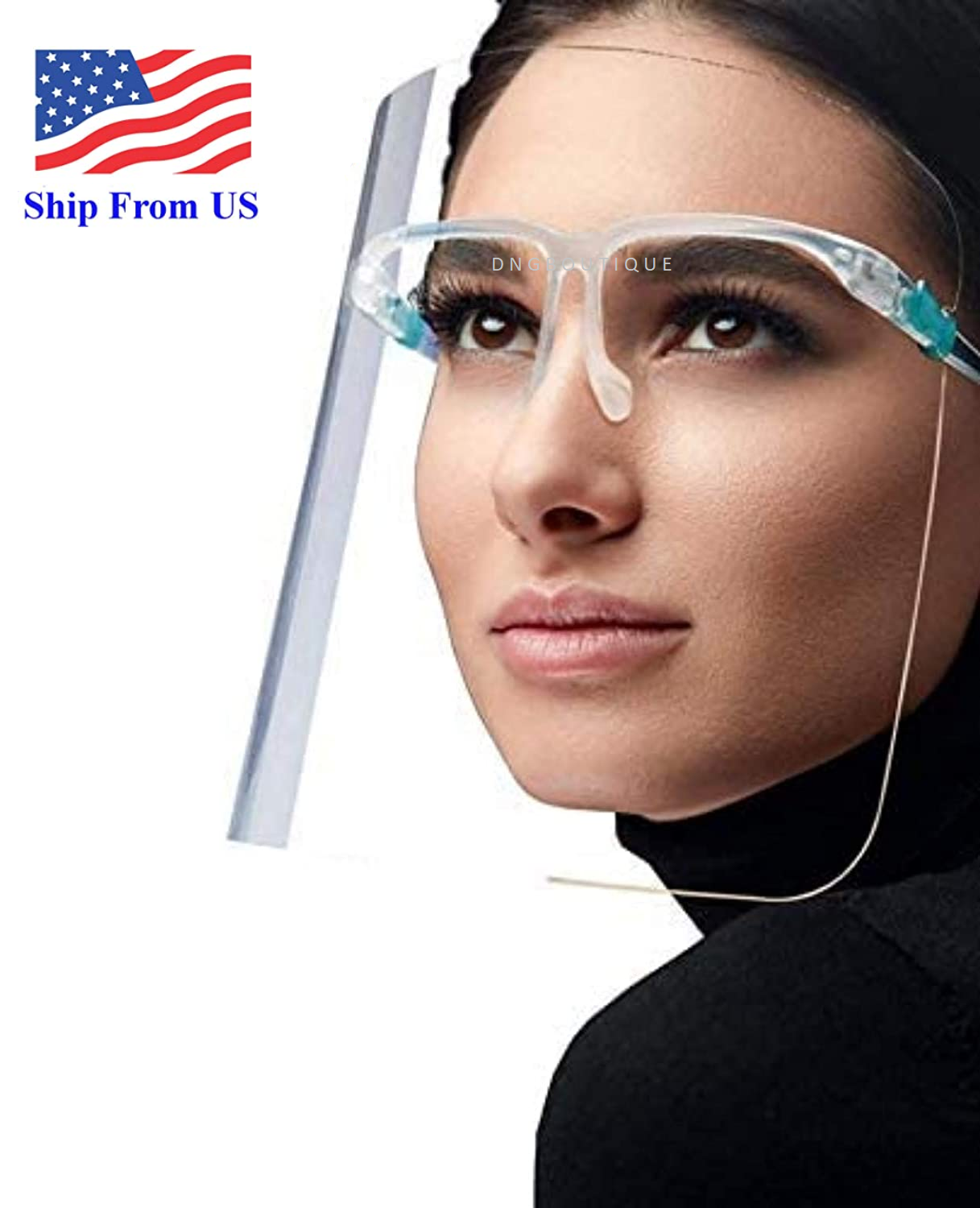 Face Shield Full Cover Clear Glasses Face Protector Reusable Anti-fog Eye Helmet
