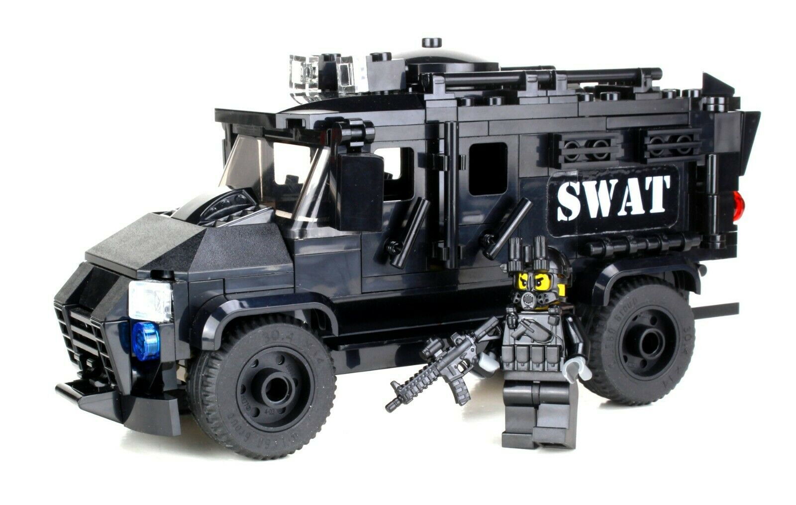 Swat Truck Police Armored Vehicle Made W/ Real Lego® Bricks And Minifigs