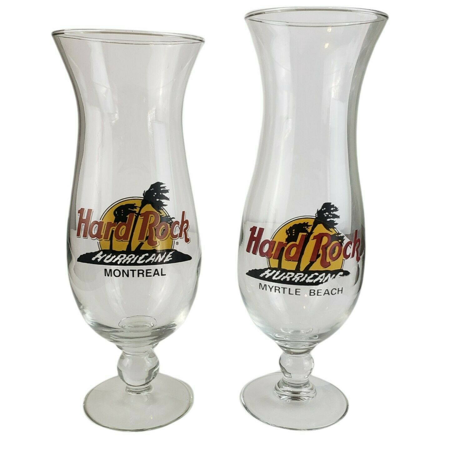 1 Hard Rock Cafe Montreal Hurricane & 2 Hard Rock Myrtle Beach Cocktail Glasses