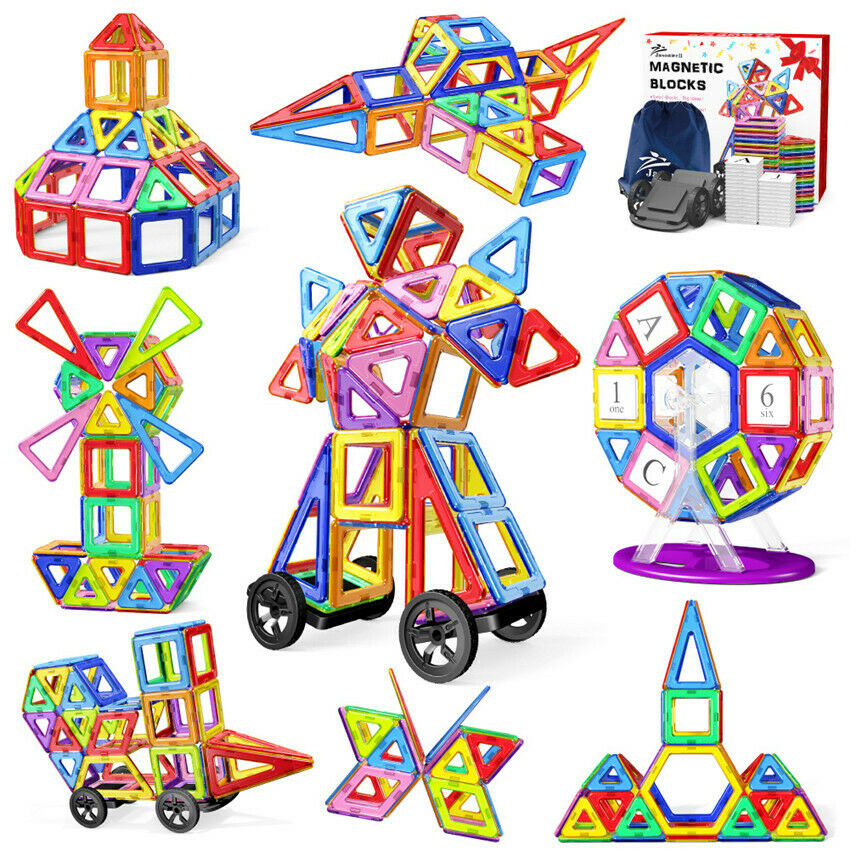 For Kids Children Building Blocks 133 Pcs Magnetic Tiles Toys Sets 3d Xmas Gift