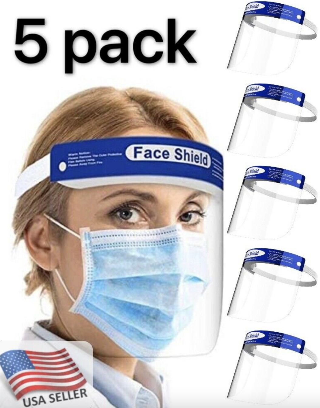 New! 5x Pcs Pack Face Shield Medical Eye Safety Ppe Clear Visor | Free 🚚fast!