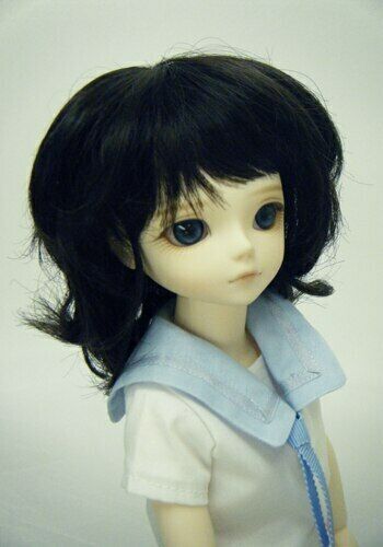 Heat Resistant Doll Wig [ Himekazura Soft Wave Short Mix Black S