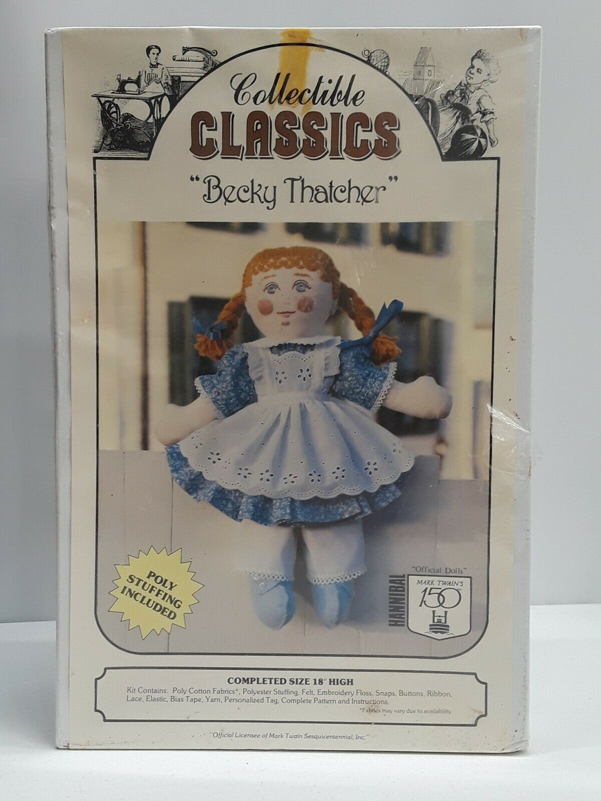 Becky Thatcher Craft Kit Collectible Classic Official Dolls Mark Twain's 150 18"