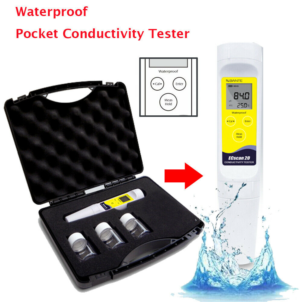 Pen Type Conductivity Tester Meter Temp Display Water Quality Monitor Waterproof