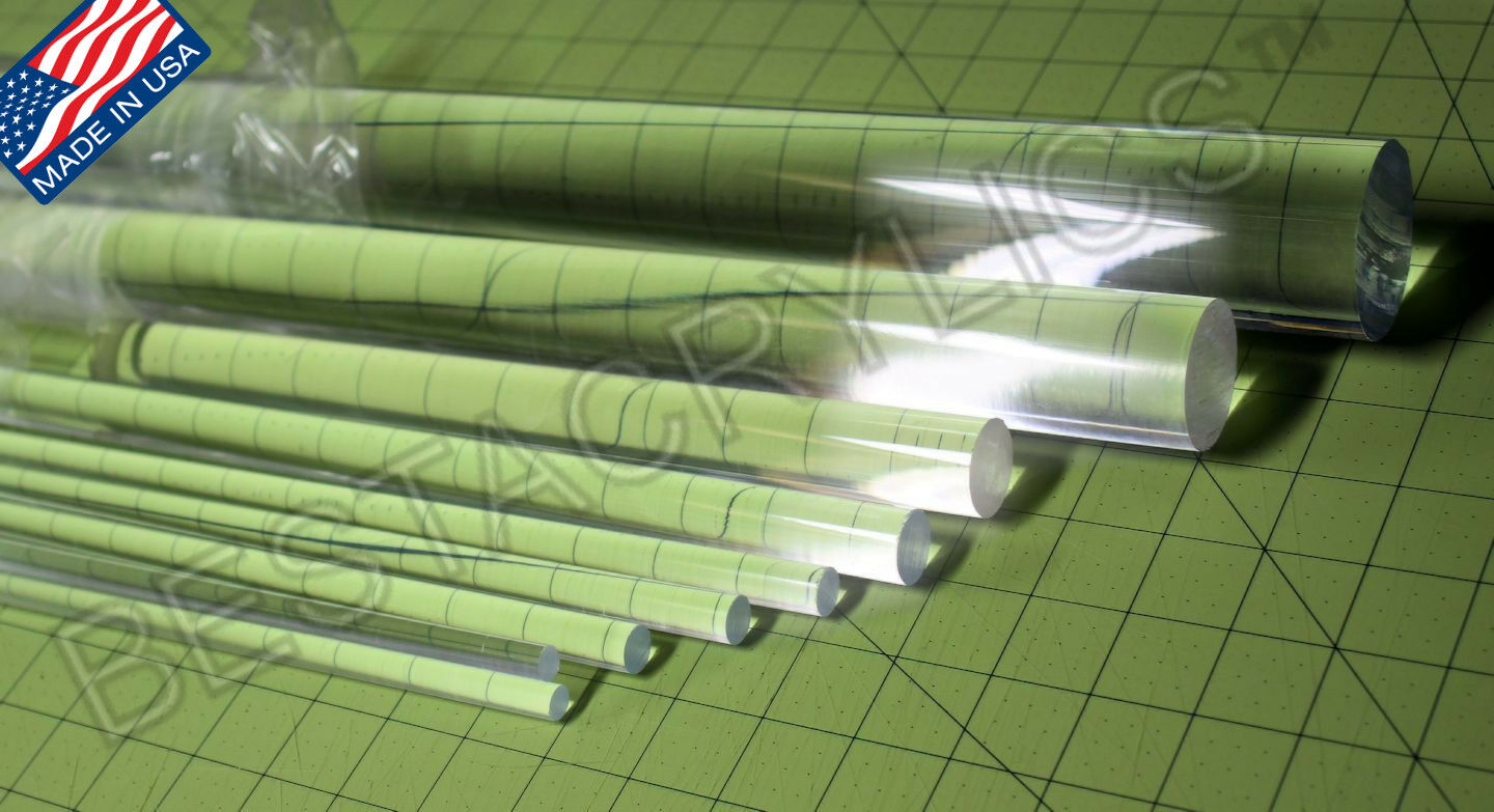 3 Pcs Clear 1/4” Diameter 24” Inch Long Acrylic Plexiglass Lucite Plastic Rods