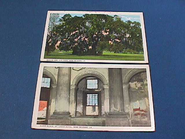 Suicide Oak City Park & Slave Block St. Louis Hotel, New Orleans, La Postcards