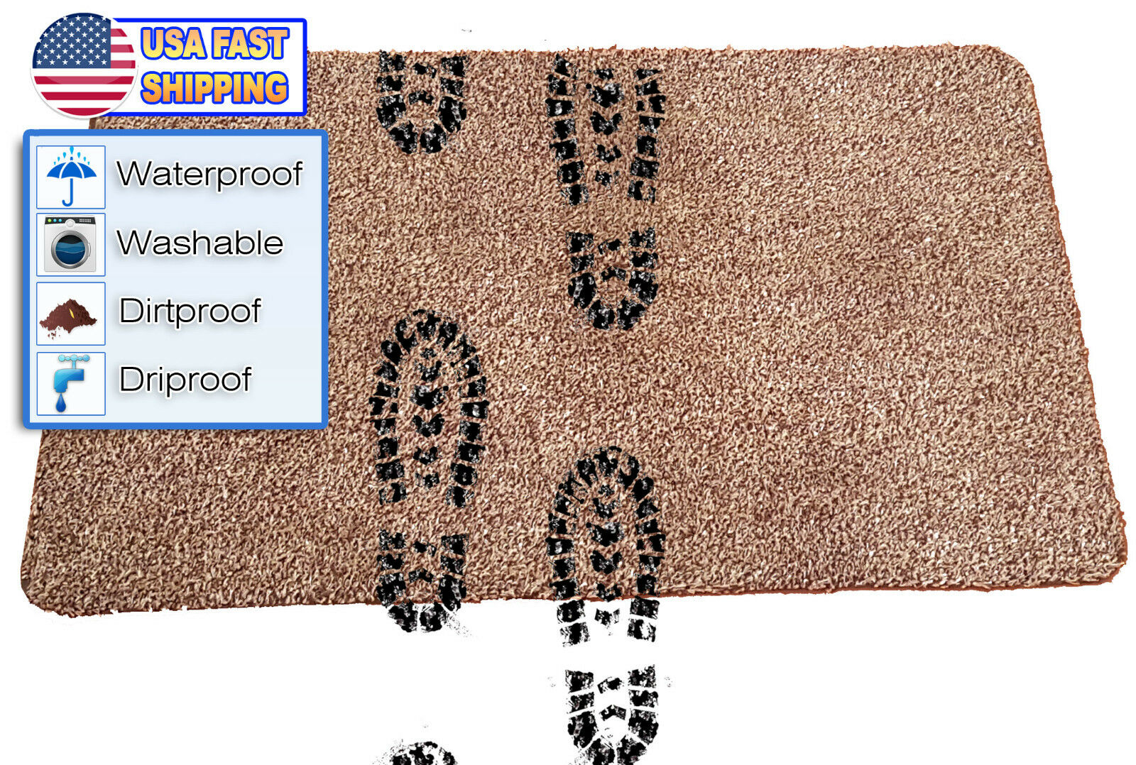 Magic Super Absorbent Cleaning Fast Drying Step Mat Non Slip Door Rug 18" X 27"