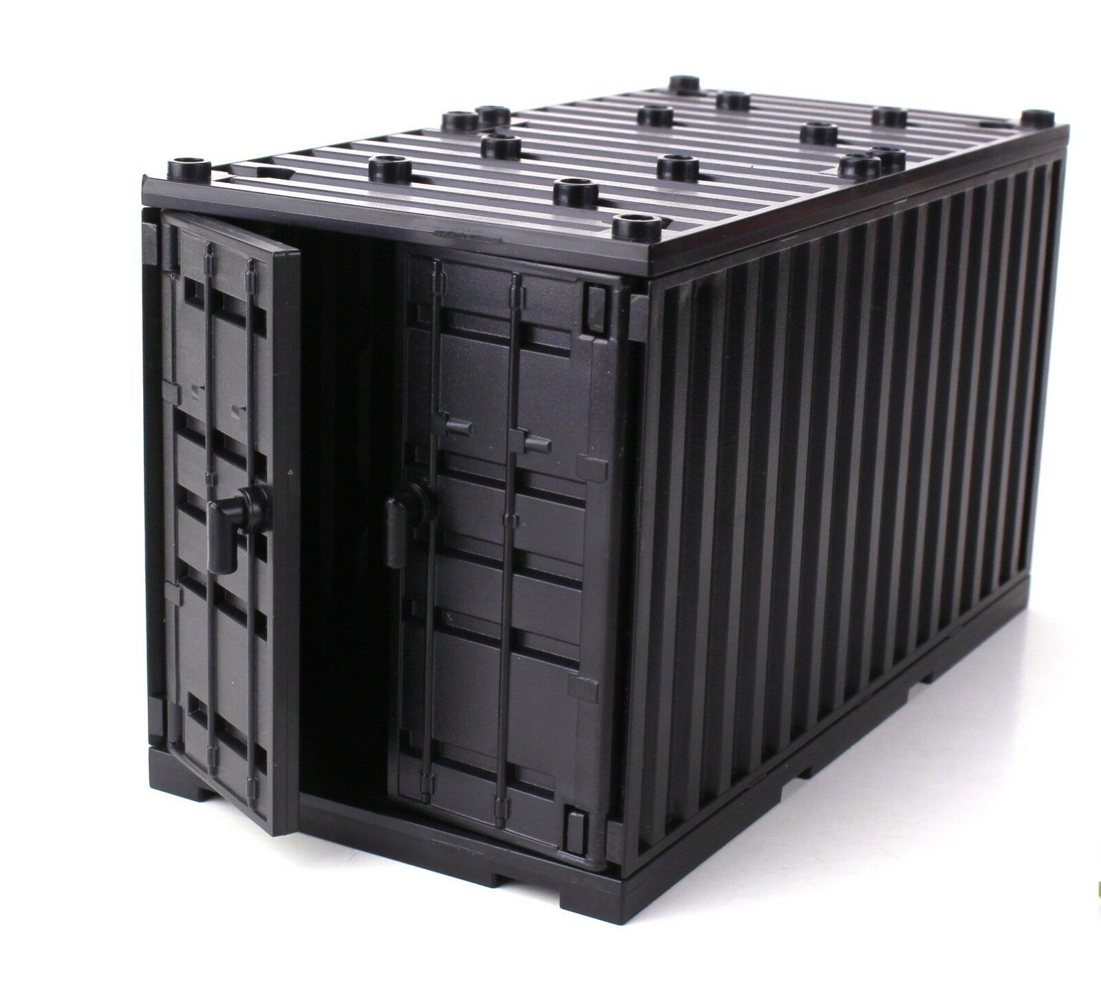 Black Cargo Shipping Container (w304) Compatible With Toy Brick Building Blocks