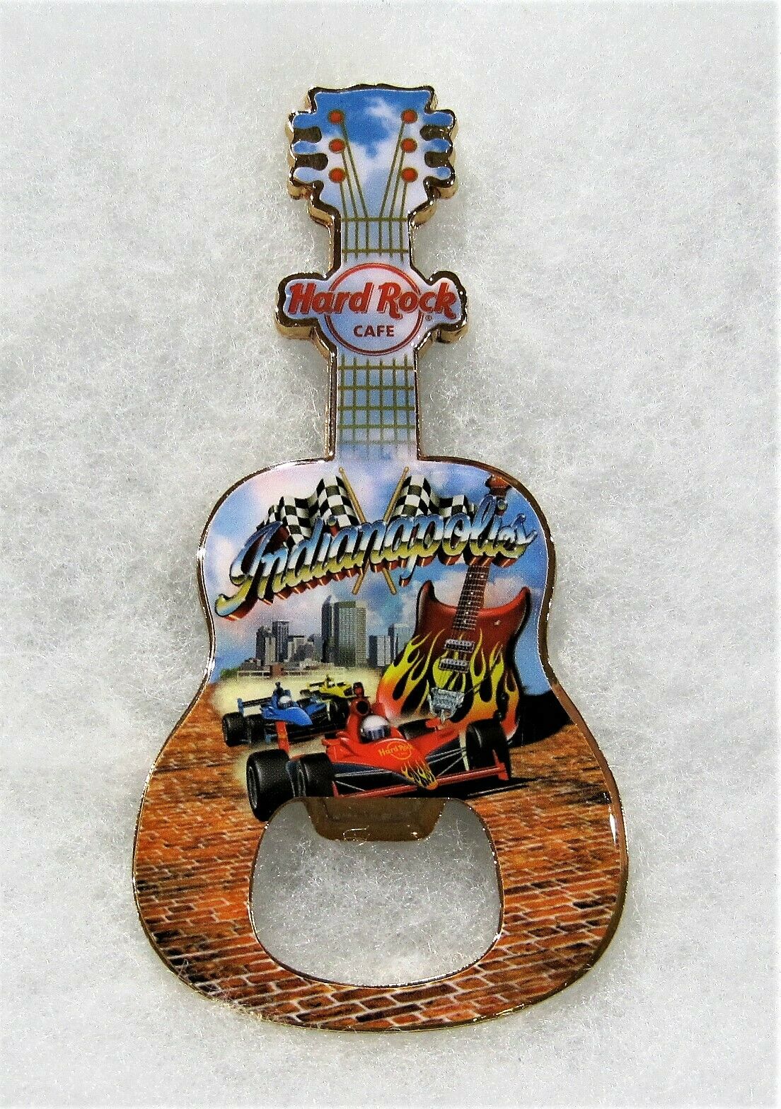 Hard Rock Cafe Indianapolis V16 City Bottle Opener Guitar Magnet