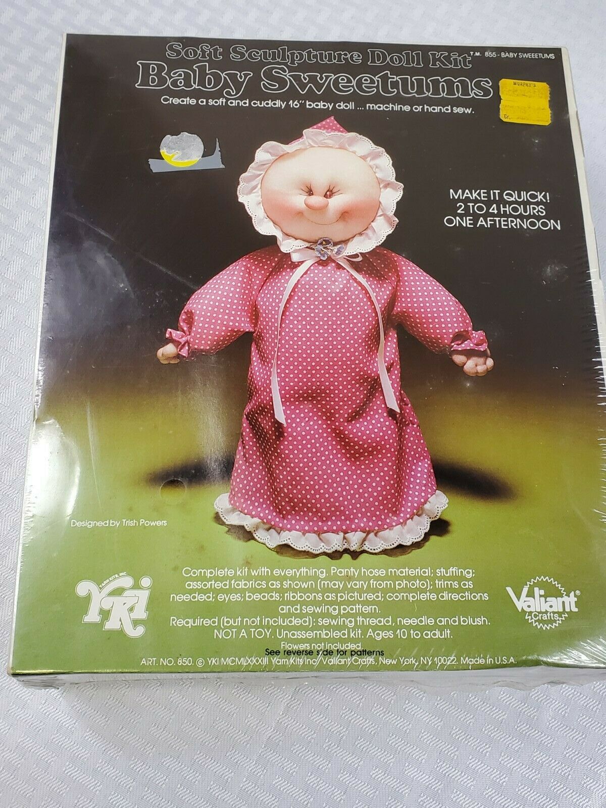 Soft Sculpture Doll Kit #855 Baby Sweetums  Valiant Crafts Estate Find