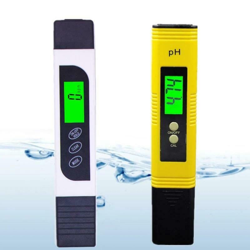2pcs Ph Tester Pen Design Lcd Digital Backlight Meter Test Water Pool Filter