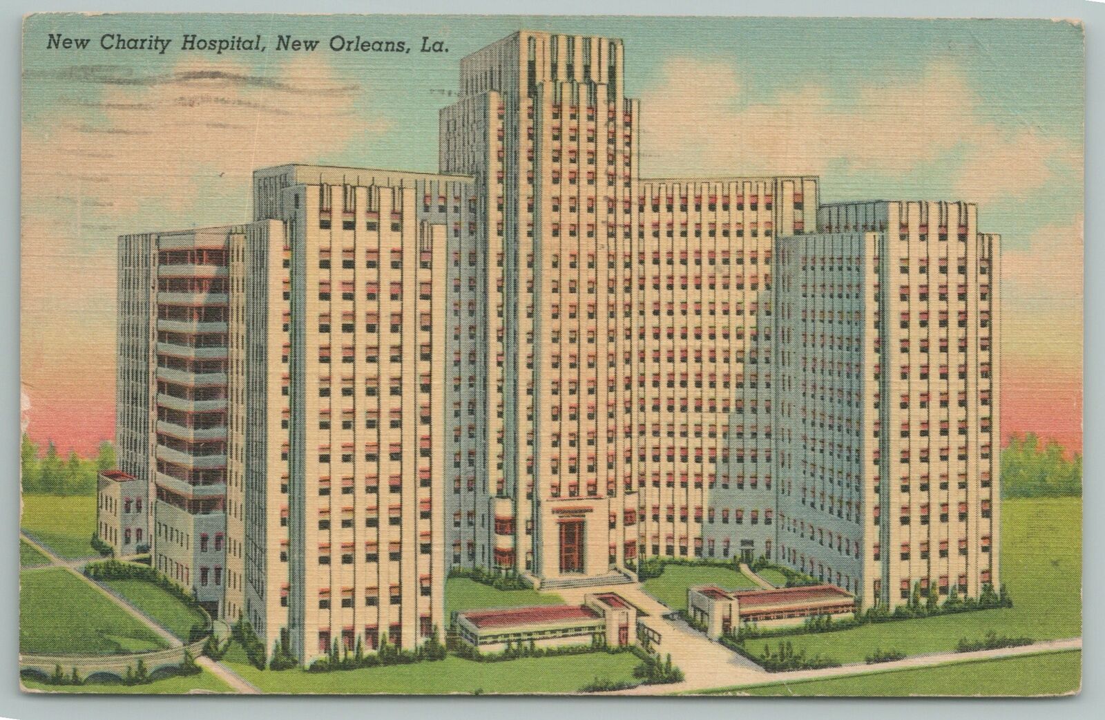 New Orleans Louisiana~new Charity Hospital Building~vintage Postcard