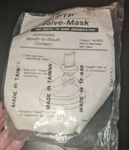 Plastic Ptp One-way Valve Mouth To Mask Cpr Device 8001 Adult Size Mask