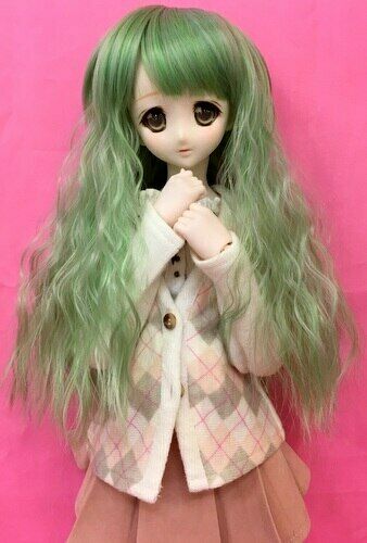 Heat Resistant Doll Wig [ Himekazura ] Medium Wave Leaf Green M
