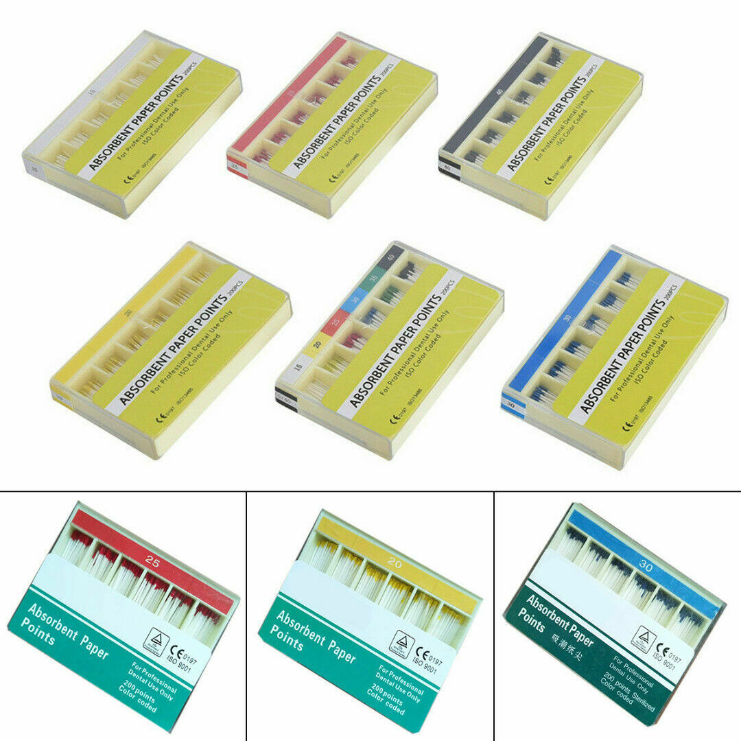 200 Pcs Dental Absorbent Paper Points Sterile 7 Sizes For Dentist High Quality