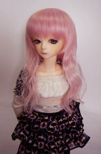 Heat Resistant Doll Wig [ Himekazura ] Medium Wave Light Pink Ms