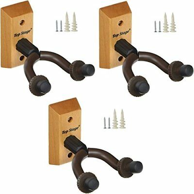 3-pack Top Stage® Guitar Hanger Holder Stand Wall Mount Keep, Jx15-nat-q3