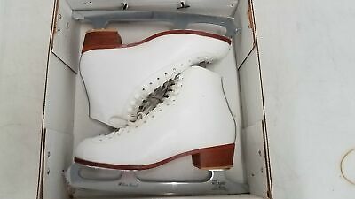 Riedell White Leather Ice Skates Size 7 W/ Box