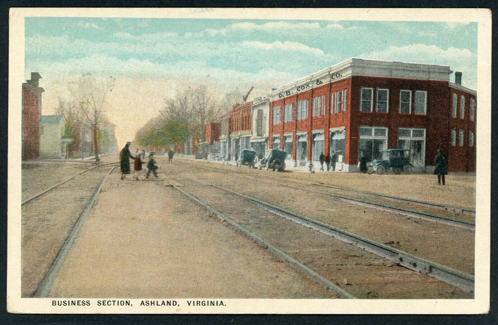 Vintage Postcard Business Section Ashland Virginia Va