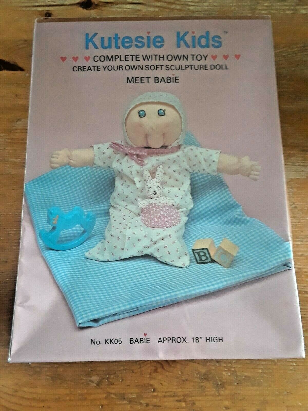 Vintage Kutesie Kids Doll ~ Babie Doll Kit 1984 New In Box Retro Crafts Nib