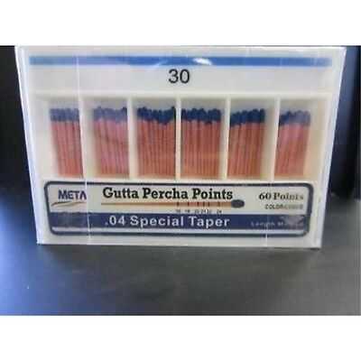 Meta Gutta Percha Points Size #25 Color Coded .04 Special Taper 60/box Dental