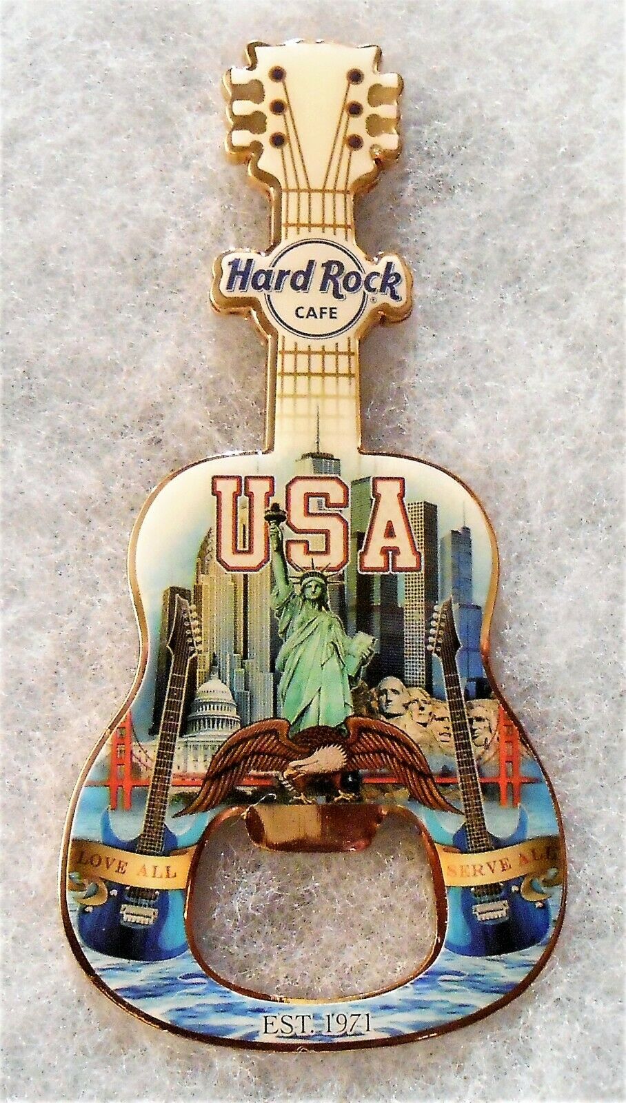 Hard Rock Cafe Online V17 City Bottle Opener Guitar Magnet