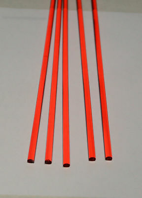 5 Pc 1/4” Diameter 12” Long Clear Red Acrylic Plexiglass Translucent Plastic Rod