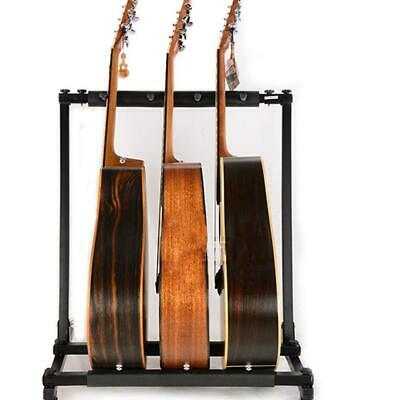 New 3 Triple Folding Multiple Iron Guitar Bass Holder Rack Stand