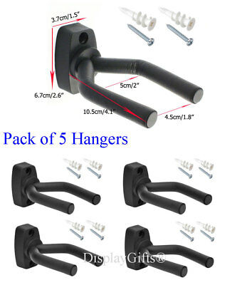 5-pack Guitar Hanger Hook Holder Wall Mount Display Acoustic Electric, Grak-q5