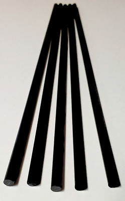 5 Pc 1/4” X 12” Inch Long Black Acrylic Plexiglass Lucite Rod .25" Diameter