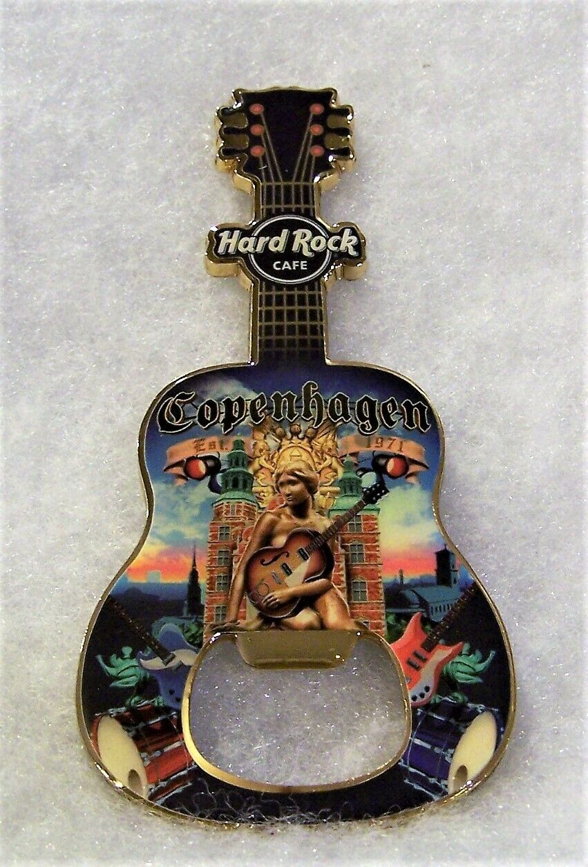 Hard Rock Cafe Copenhagen V14 Bottle Opener Guitar Magnet