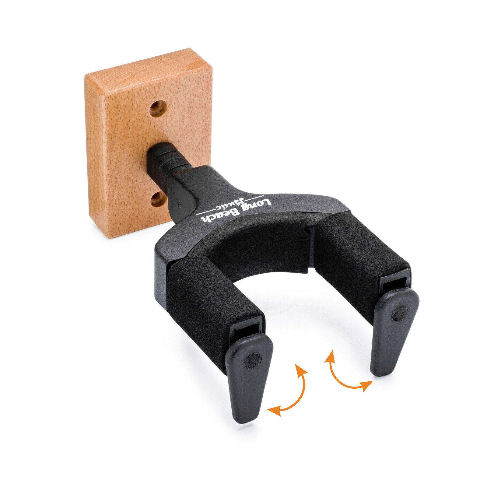 Guitar Hanger Wall Mount Stand With Auto Lock Tabs- Solid Wood Base