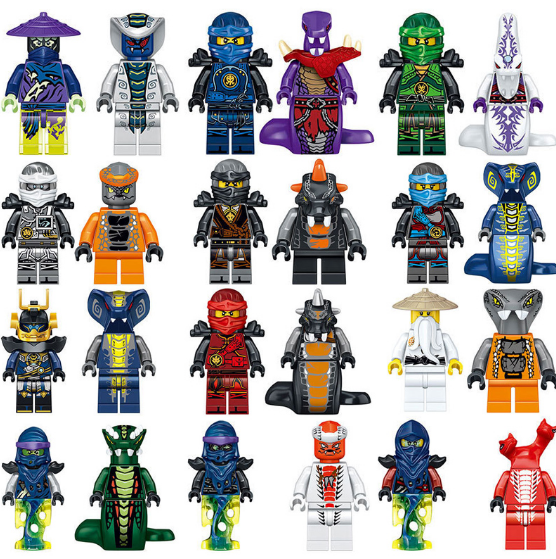 24pcs Ninjagoed Figure Set Pythor Kai Jay Cole Zane Lloyd Sensei Building Blocks
