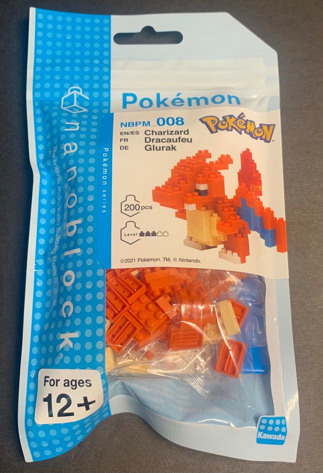 Pokemon Nanoblock Charizard 3d Puzzle / Toy - 200 Pieces - New / Sealed